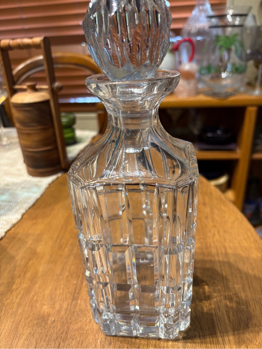 Signed Dresden Crystal decanter like new.  Weighs 3.6 pounds 10.5 tall
